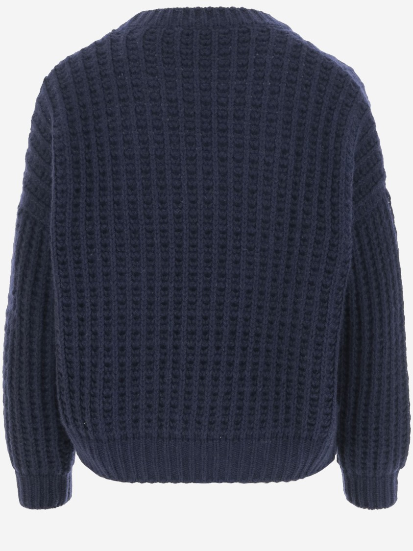 Bruno Manetti Chunky Knit Sweater In Blue