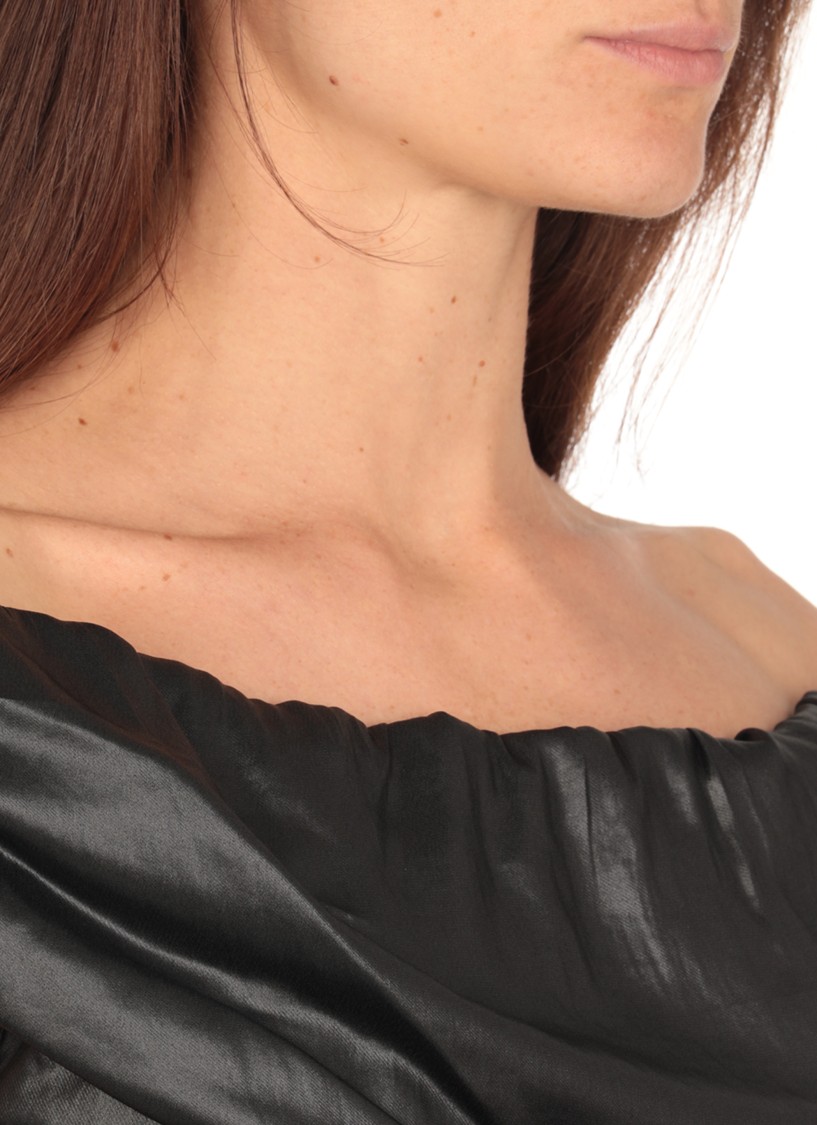 Vivienne Westwood Draped Neckline Waist Gathered Sleeveless Dress In Black