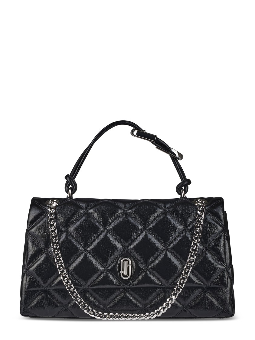 Marc Jacobs Quilted Black Shoulder Bag With Dual Chain Strap In Black