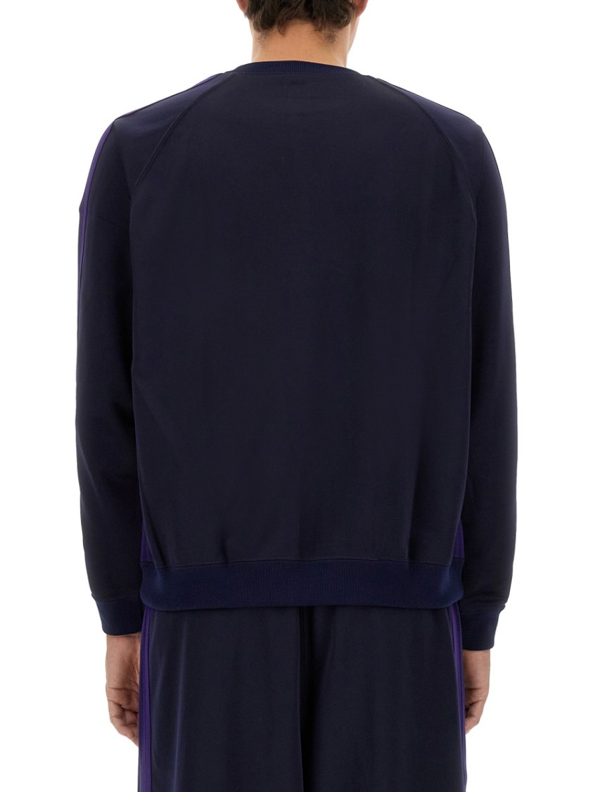 Shop Needles Black Crew Neck Sweatshirt With Logo
