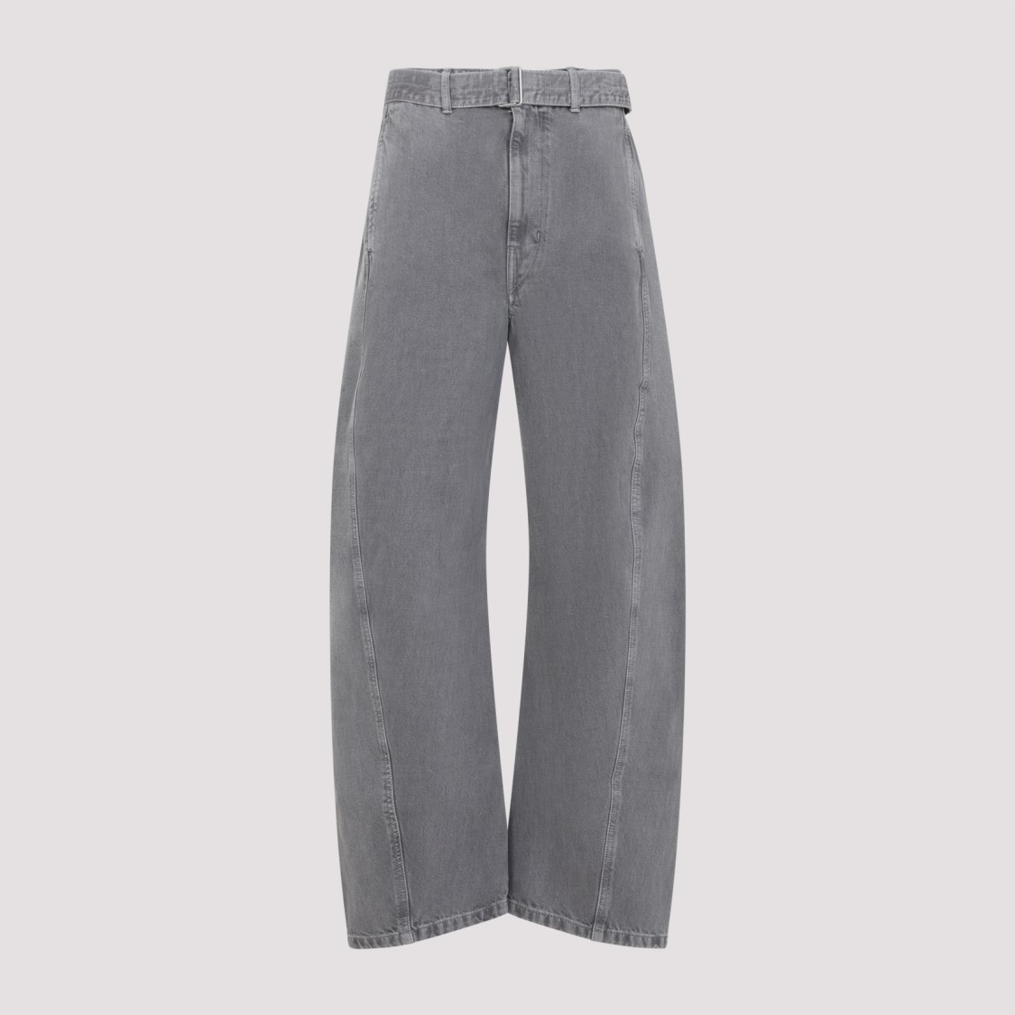 Lemaire Twisted Belted High Waist Jeans In Blue
