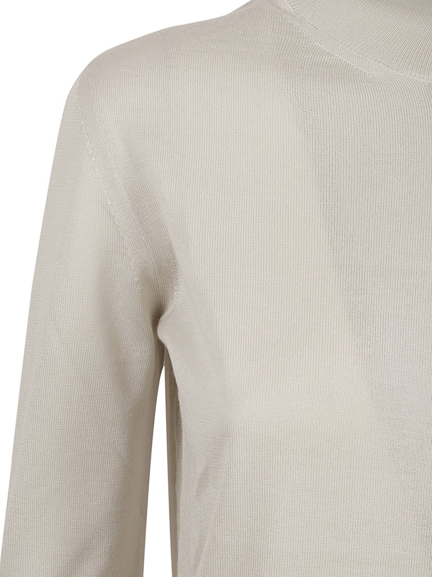 Tom Ford Fitted Silver Sweater With High Neckline In White