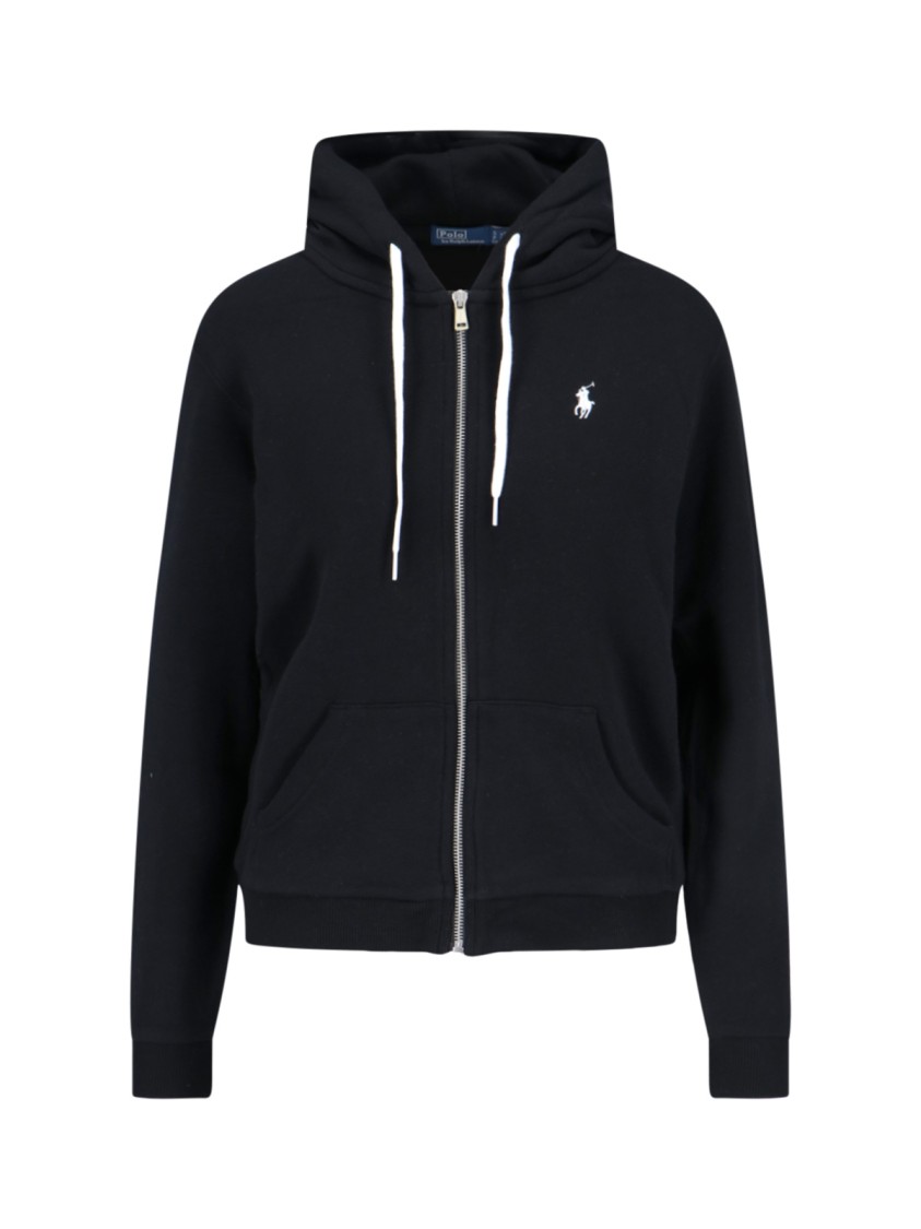 Polo Ralph Lauren Felpa In Misto Cotone Nero Donna In Black
