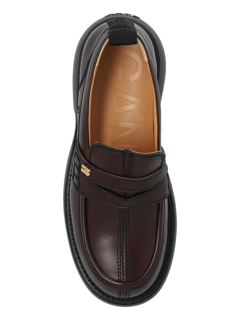 Ganni Everyday Loafer Patent In Brown