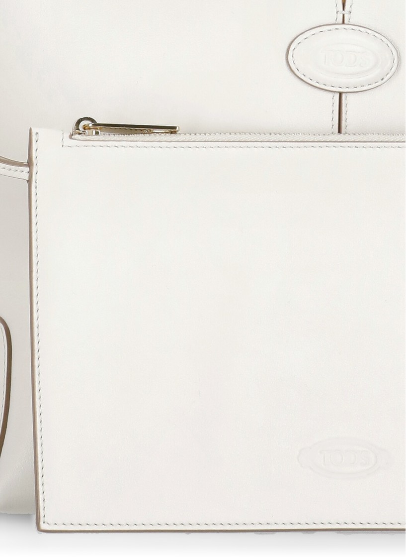Shop Tod's Ivory Leather Bag In Neutrals