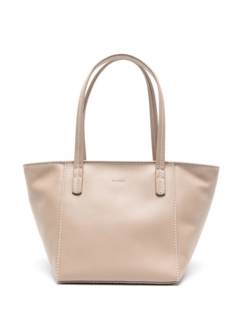 By Far Taupe Leather Handbag In Neutral