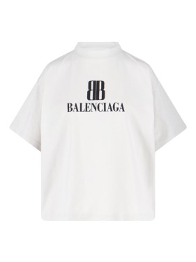 Balenciaga Logo T-Shirt – White in White | THE LIST