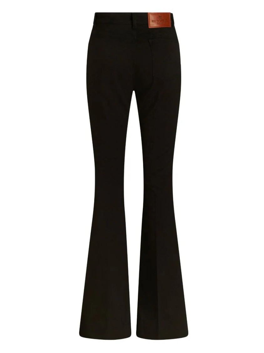 デニム・ジーパン Etro Wide Leg Black Jeans With Floral Embroidery Etro Wide Leg Black Jeans With Floral Embroidery | THE LIST
