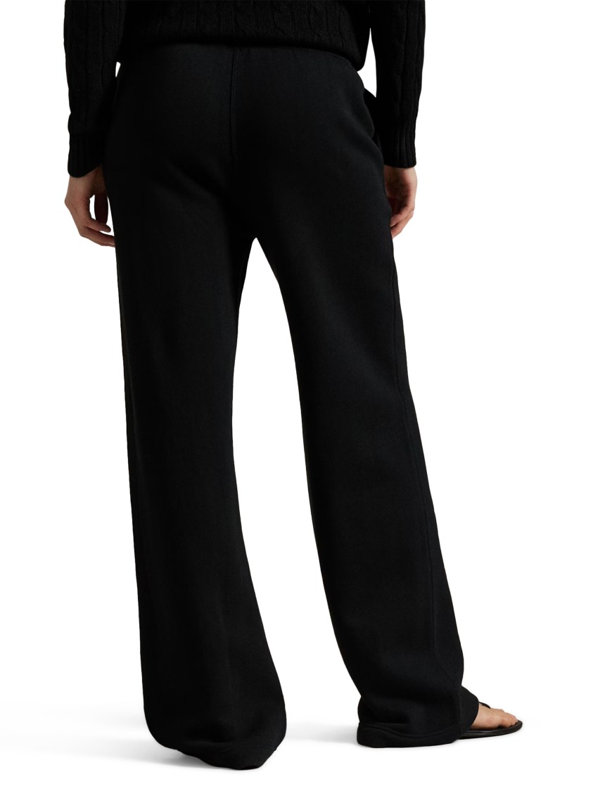 Polo Ralph Lauren Relaxed Fit Knit Open Bottom Trousers With Adjustable Waistband In Black
