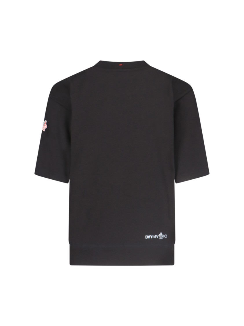 Moncler Grenoble Logo T-shirt In Black Cotton Crew Neck
