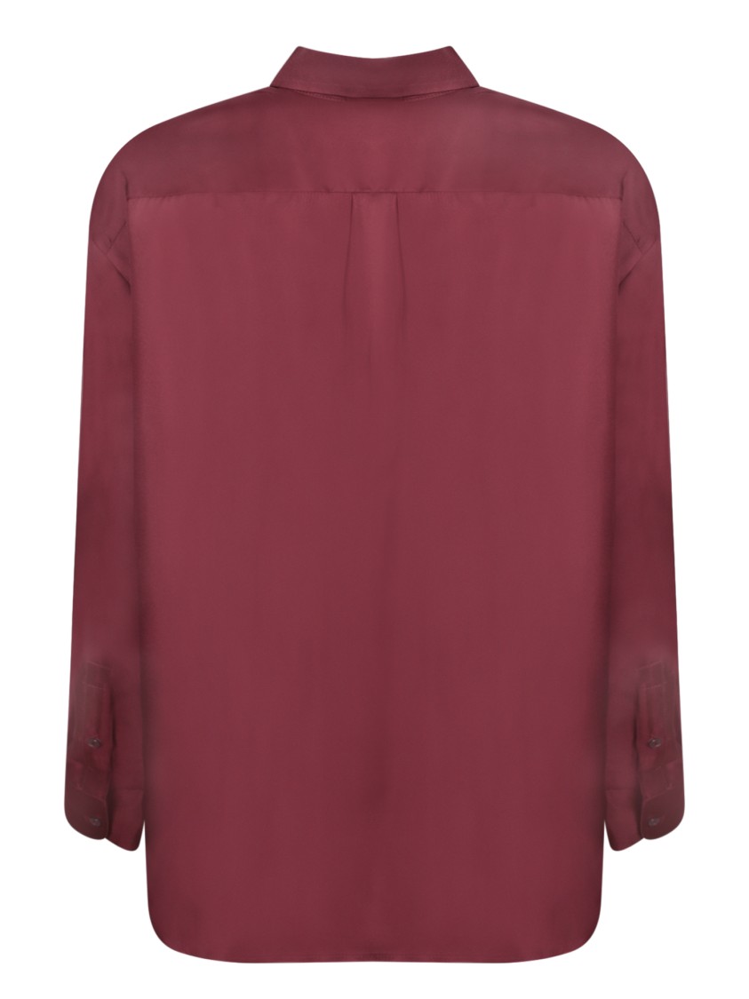 Shop Pierre-louis Mascia Bordeaux Floral Print Button-up Shirt In Burgundy