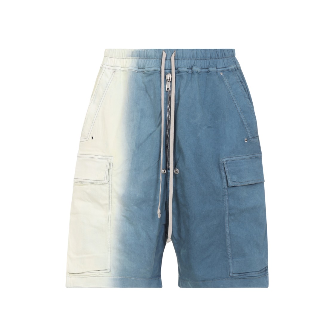 Shop Rick Owens Drkshdw Drkshdw By Rick Owens Gradient Blue Bermuda Shorts With Drawstring Waist