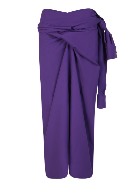 スカート Quira Purple Cotton Midi Skirt Quira Purple Cotton Midi Skirt in Purple | THE LIST