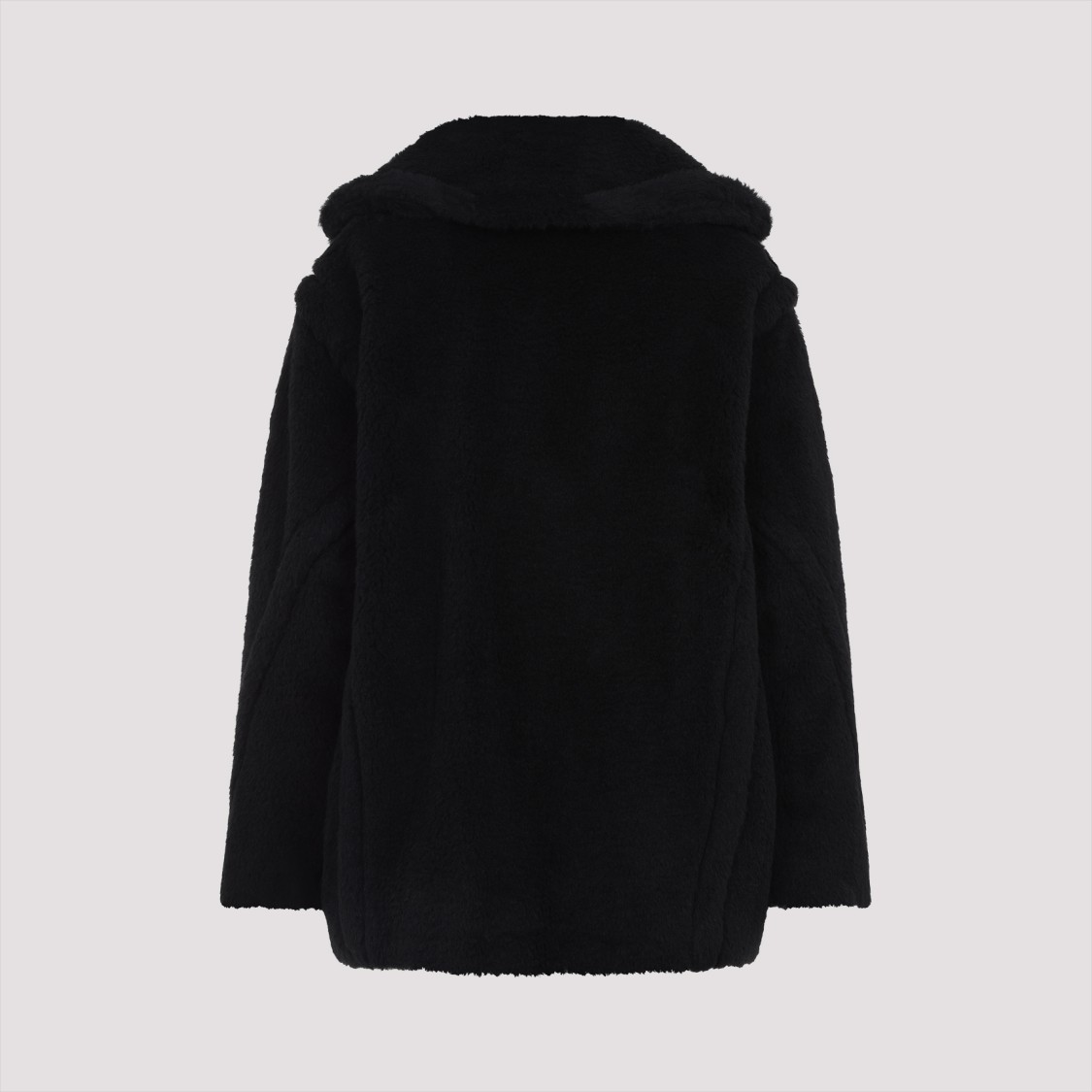 Shop Max Mara Black Double-breasted Coat With Notched Collar