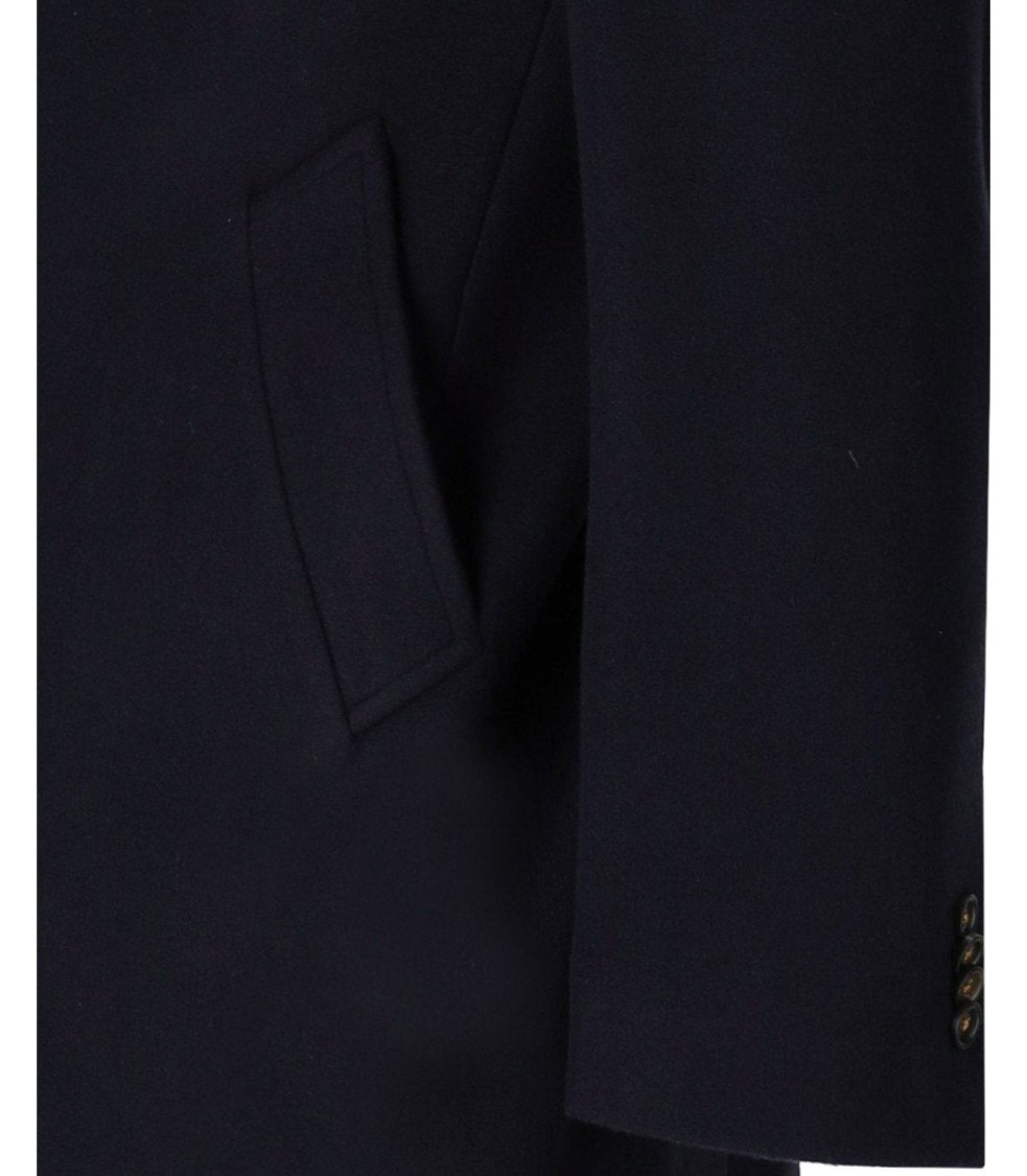 Manuel Ritz Blue Single Breasted Coat In Blue