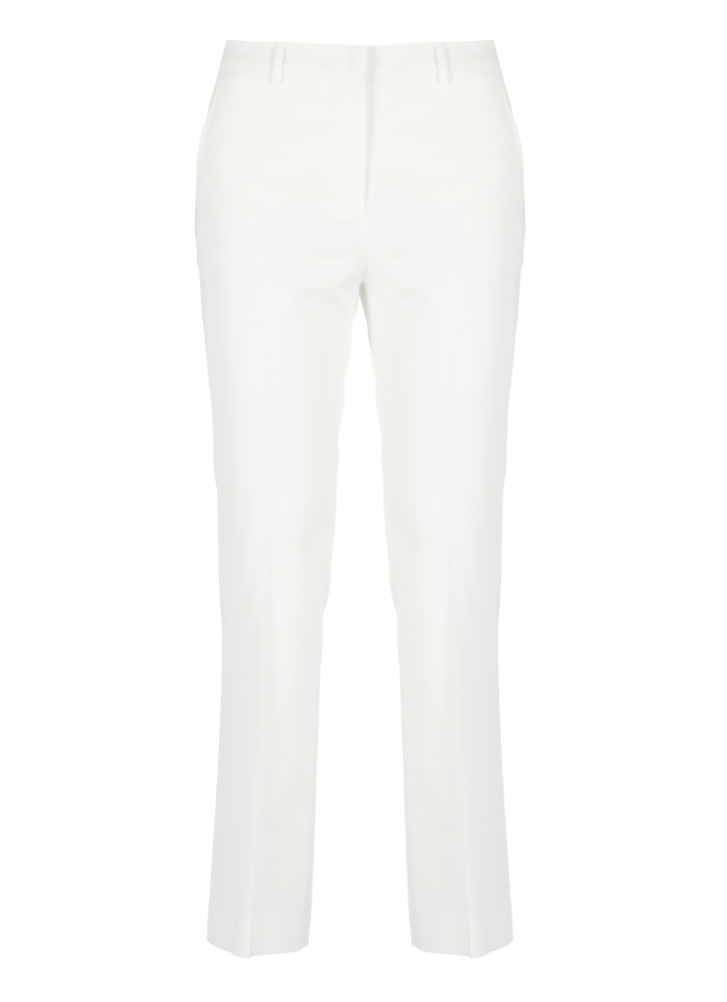 Pt Torino White Viscose Pants With Tailored Design