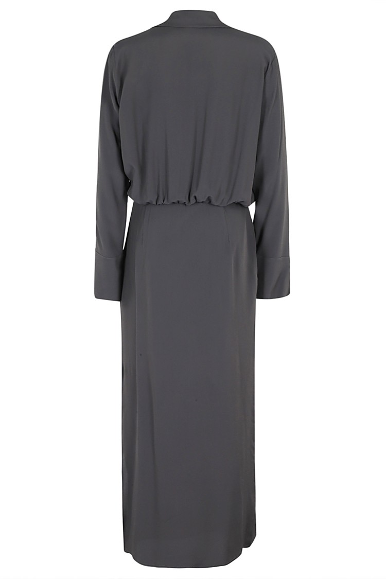 Shop Federica Tosi Long Dark Gray Shirt Dress In Grey