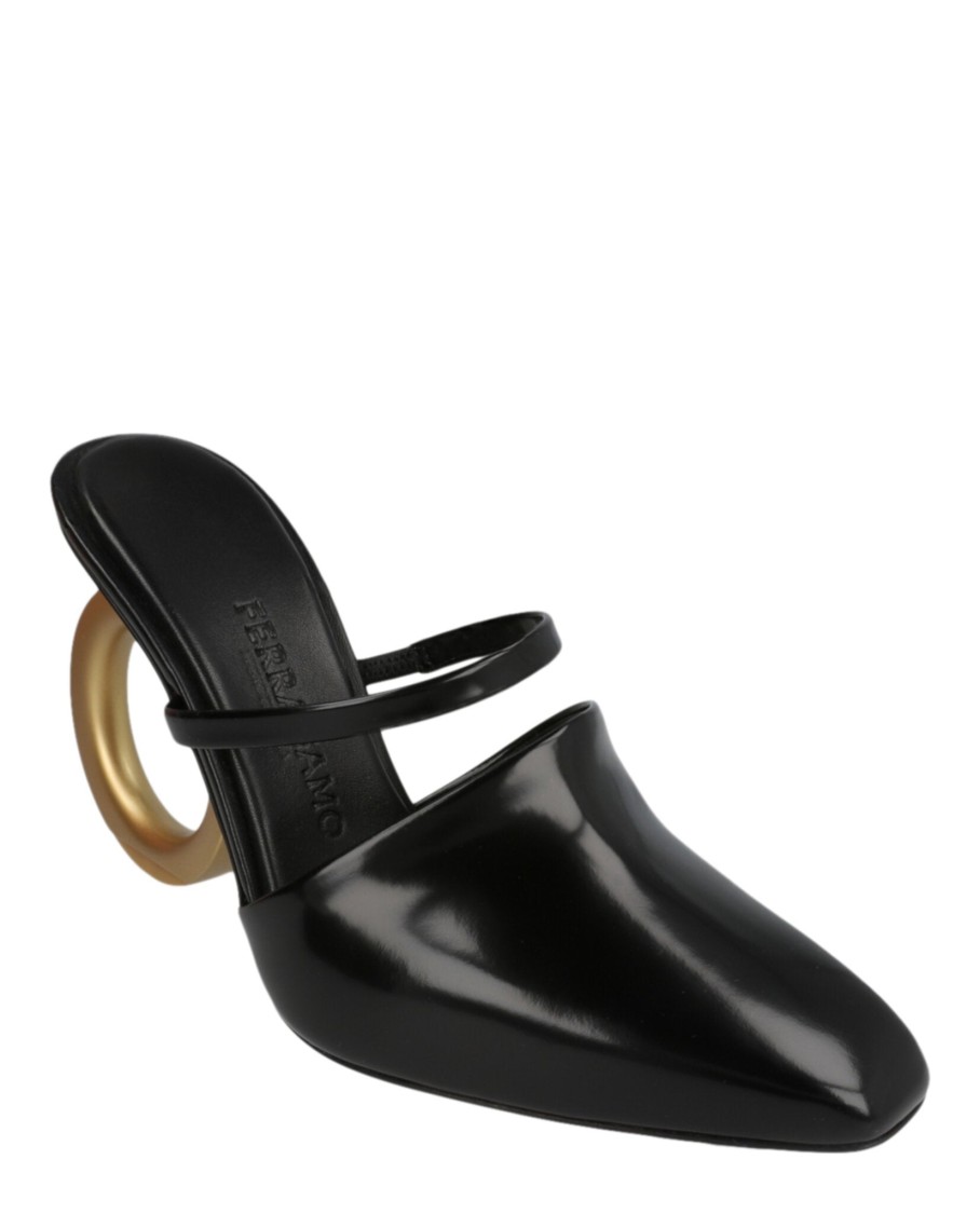 Ferragamo Elina Gancini Mule Heels
