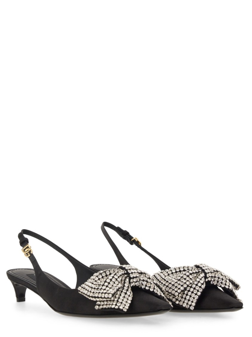 パンプス Dolce & Gabbana Satin Sling-Back With Rhinestone Embroidery Dolce & Gabbana | Shoes | Dolce Gabbana Women Satin