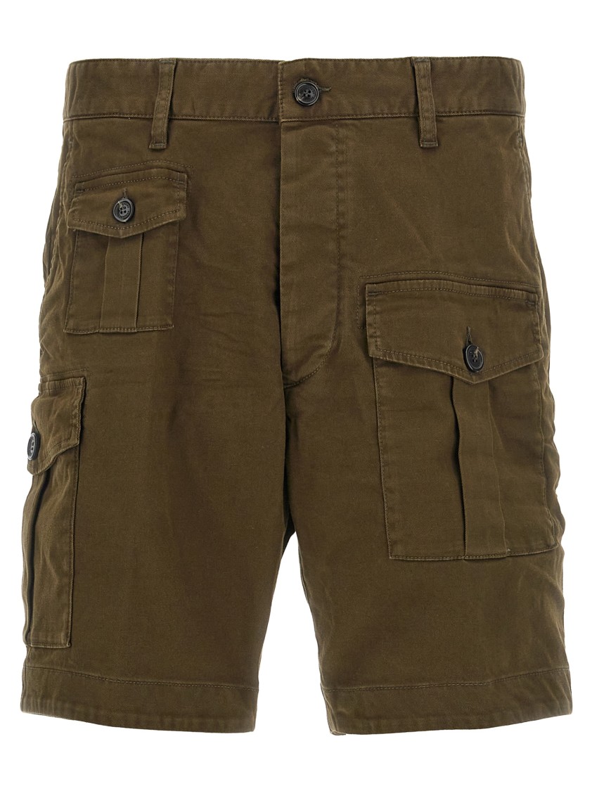 Dsquared2 Cargo Style Shorts Featuring Multiple Pockets In Brown
