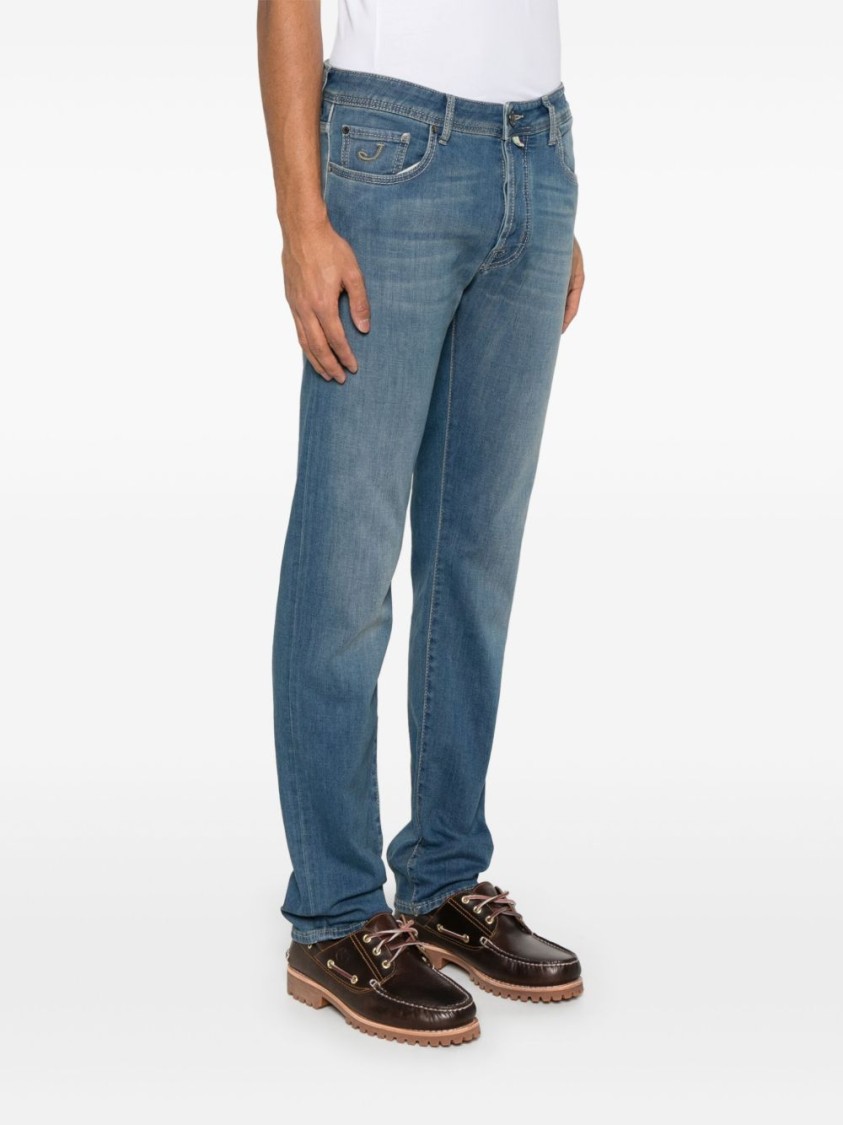 Jacob Cohen Blue Cotton Slim Men Jeans In Blue