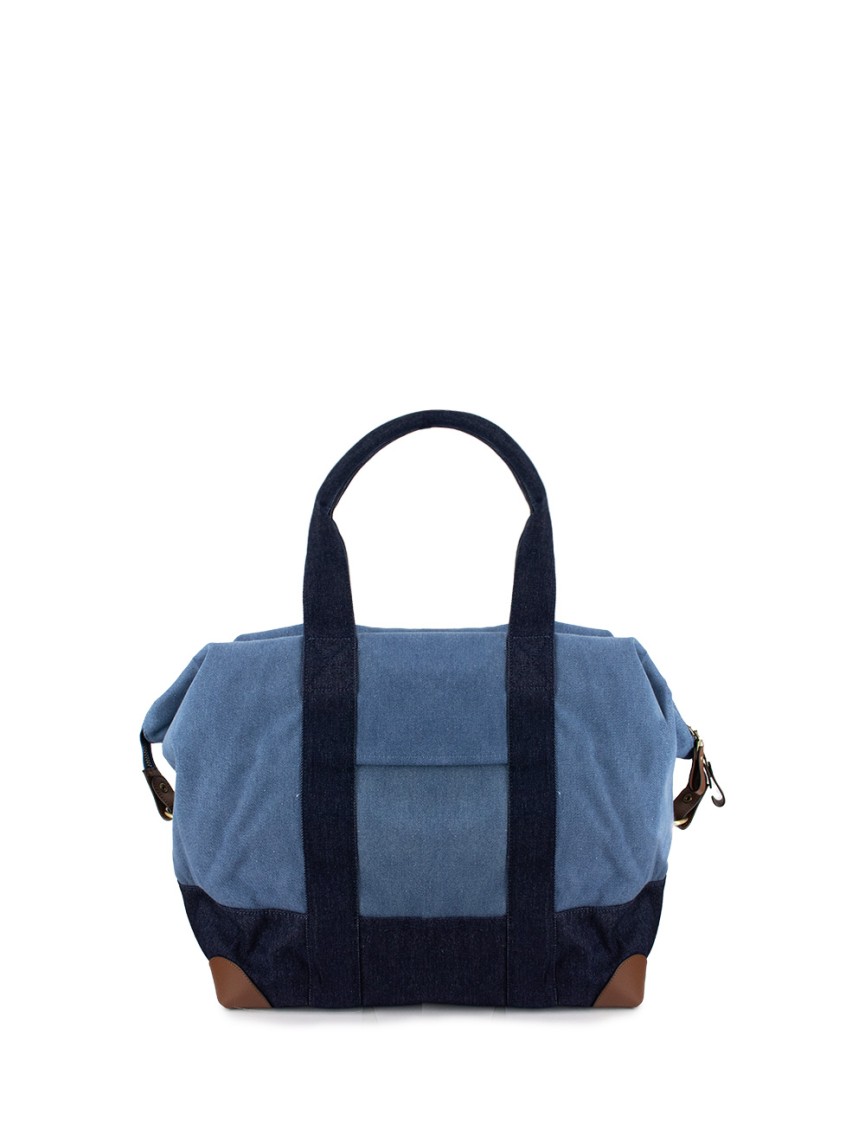 MC2 SAINT BARTH MC2 SAINT BARTH STRIPED TRAVEL BAG WITH LEATHER ACCENTS