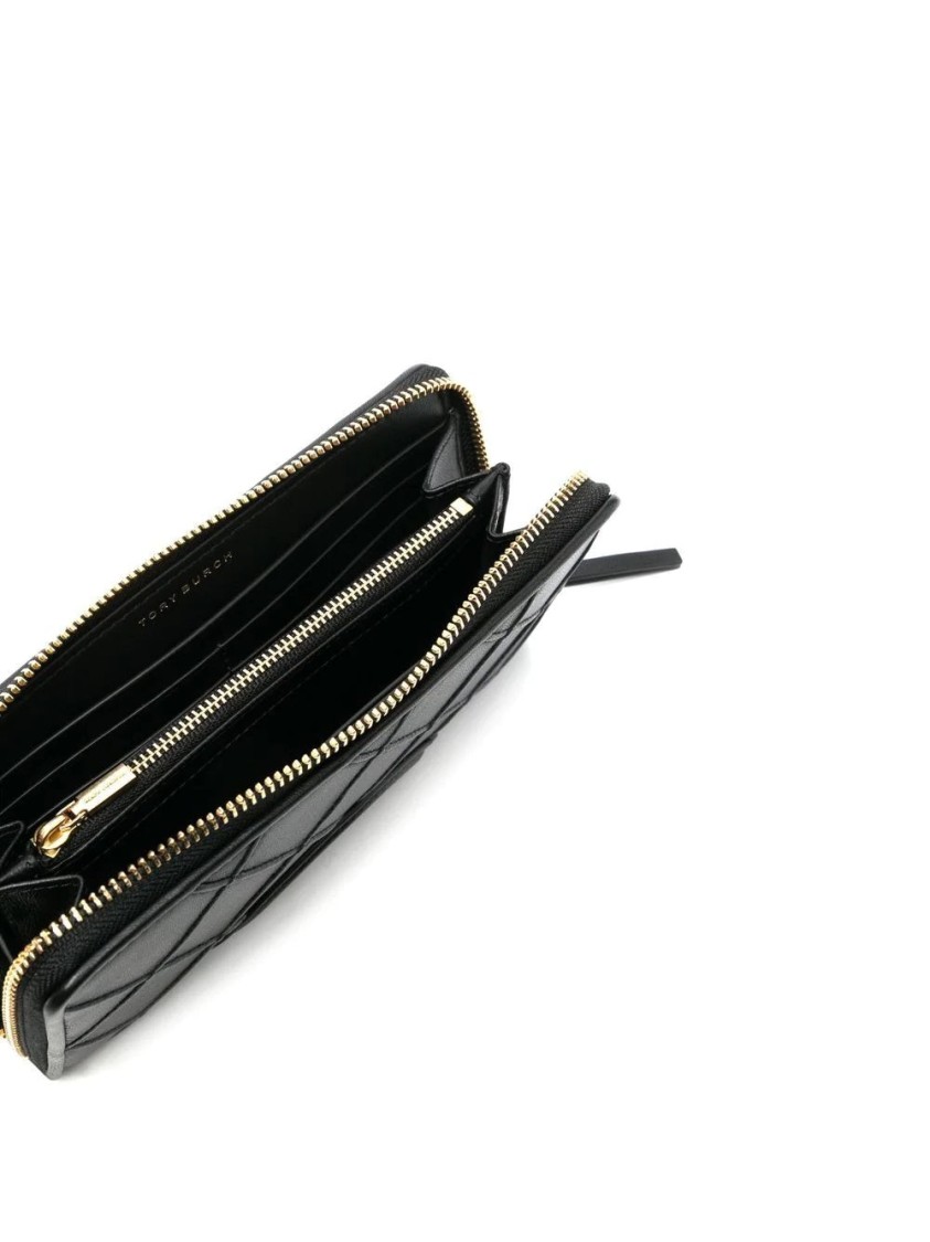 Tory Burch Fleming Soft Zip Wallet In Black