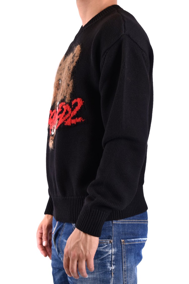 Dsquared2 Man Sweater Black Size L Wool, Polyamide, Cotton, Mohair Wool, Alpaca Wool