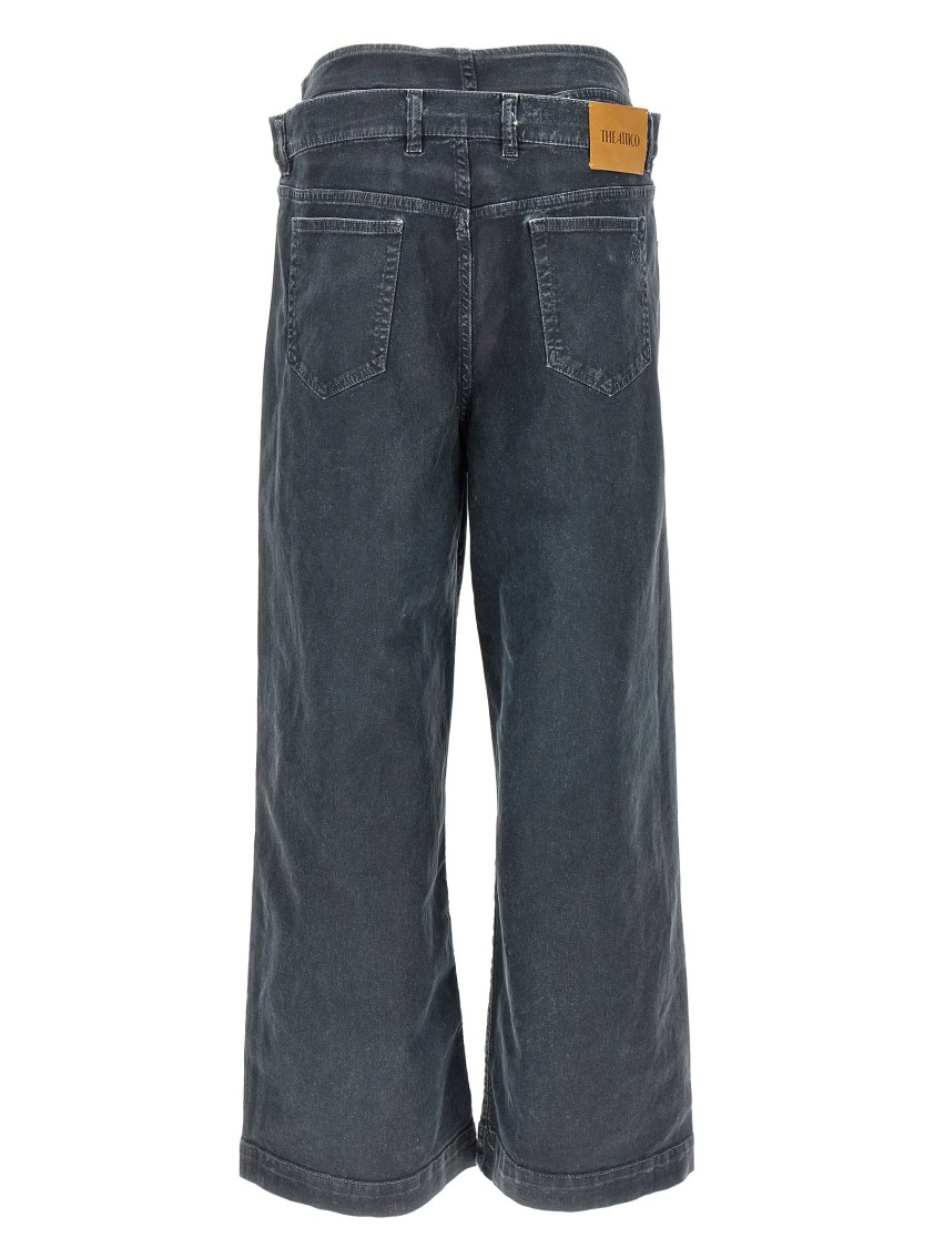 Attico Baggy Leg Cotton Denim Jeans In Black