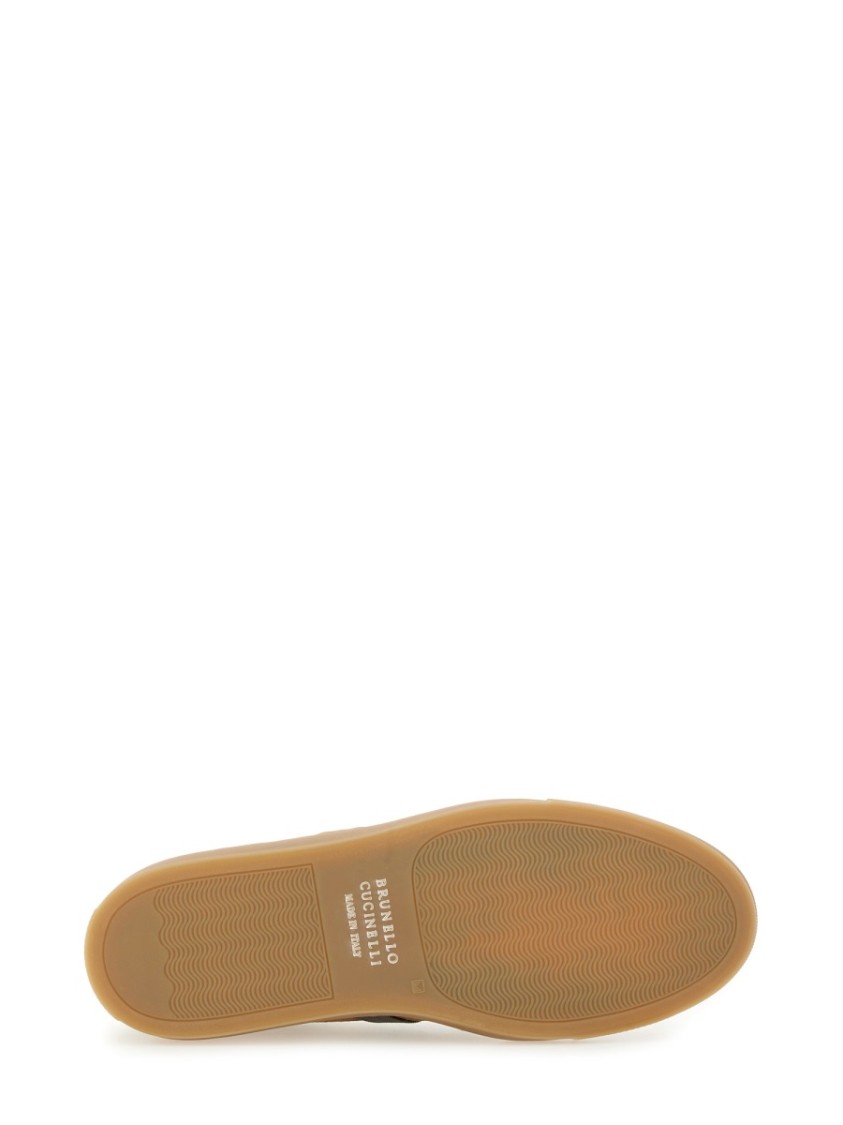 Brunello Cucinelli Leather Sneaker In Brown