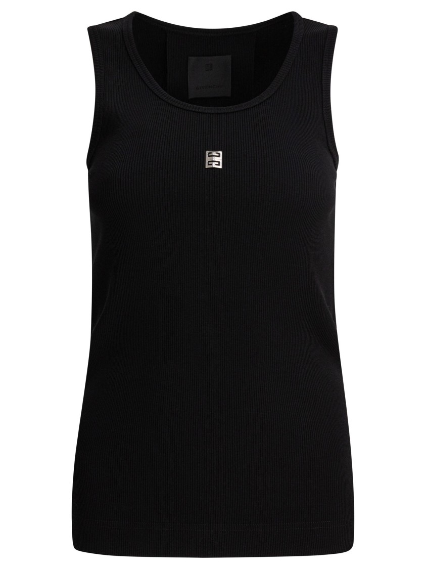 Givenchy Ribbed Tank Top In Black