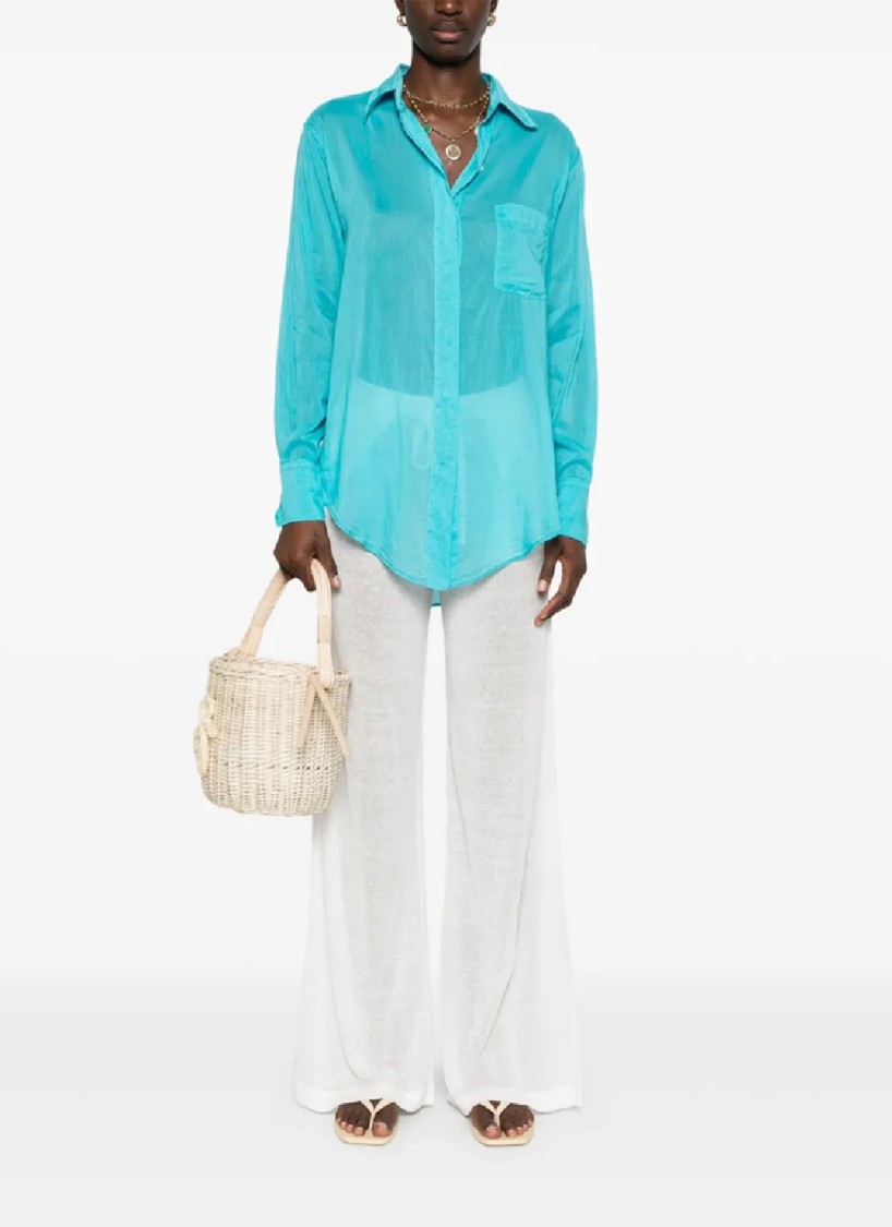 P.a.r.o.s.h . Wide-leg Pants With High Waist In White