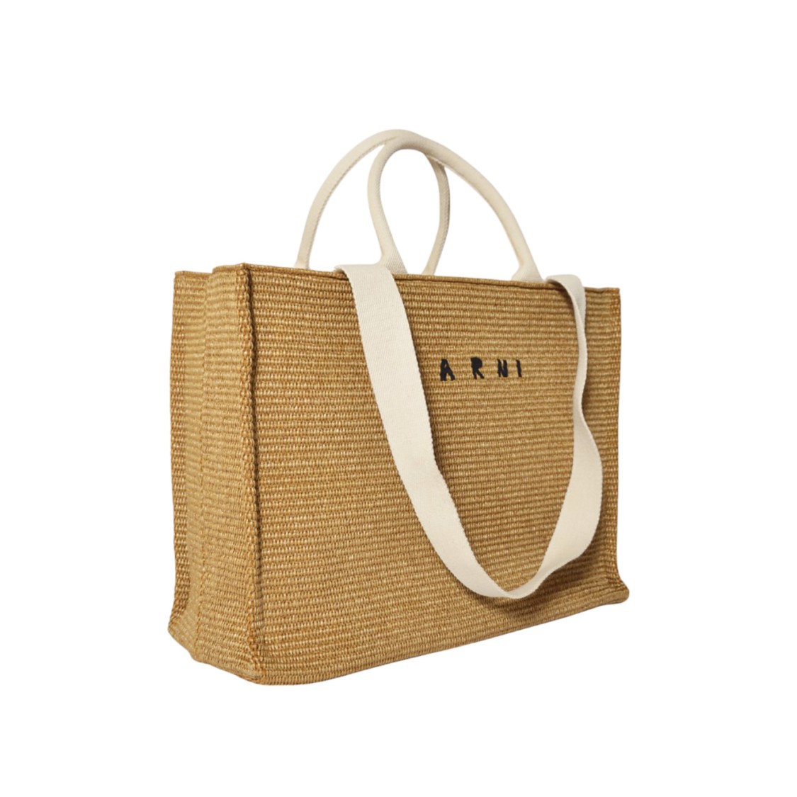 MARNI MARNI LARGE TOTE BAG IN NATURAL RAFFIA EFFECT FABRIC