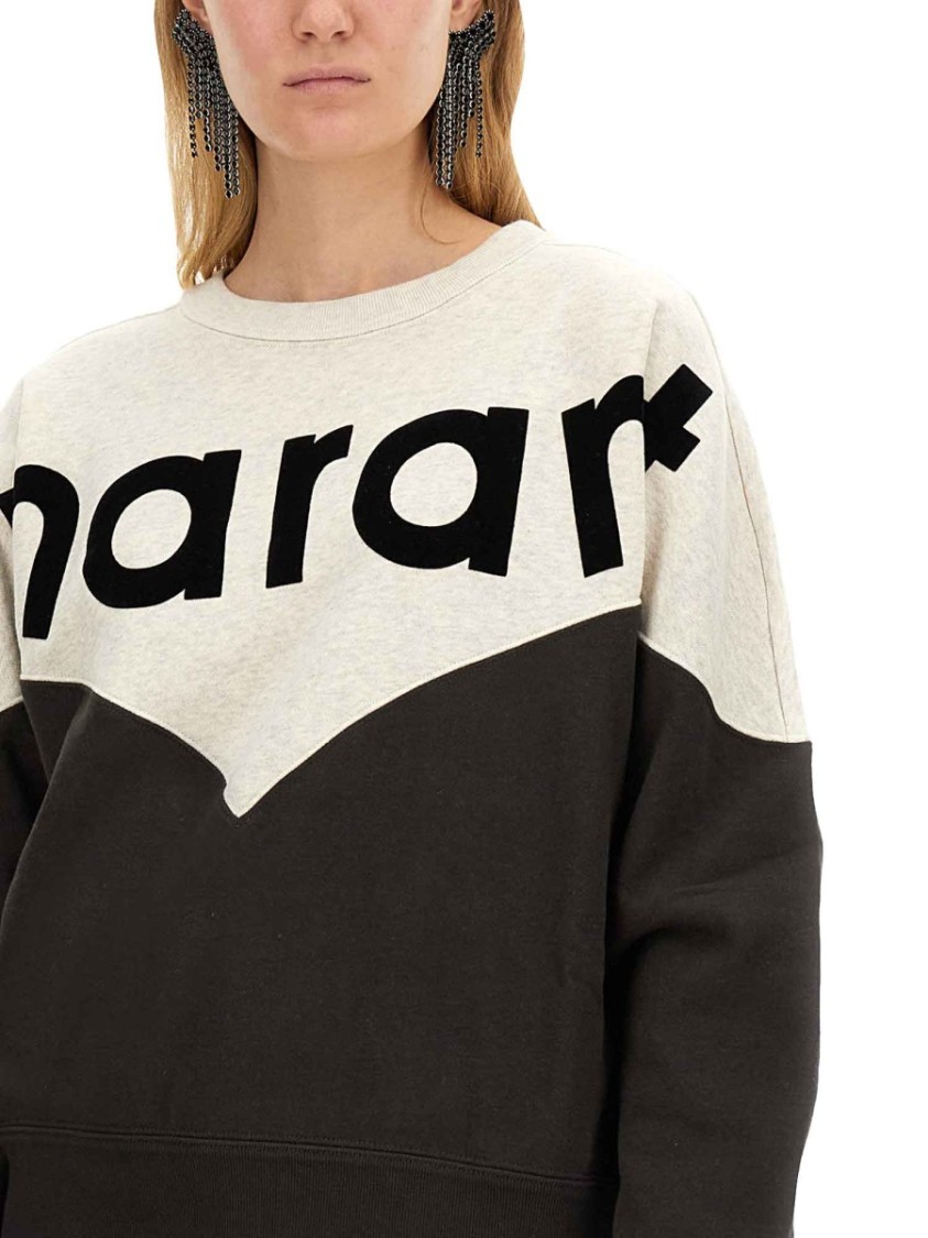 Isabel Marant Étoile Chevron Patterned Sweatshirt In Brown
