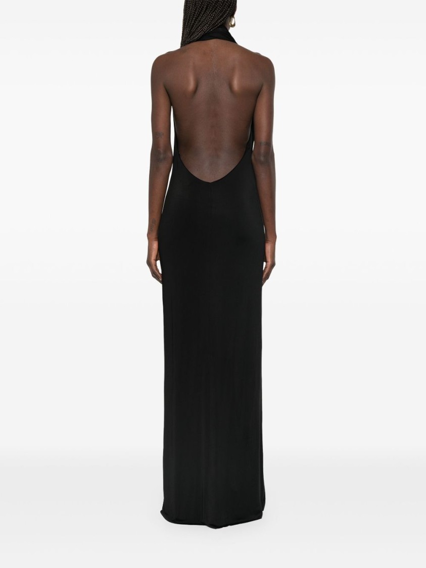 パーティードレス Khaite Integrated Scarf Detail Black Dress Khaite Integrated Scarf Detail Black Dress | THE LIST
