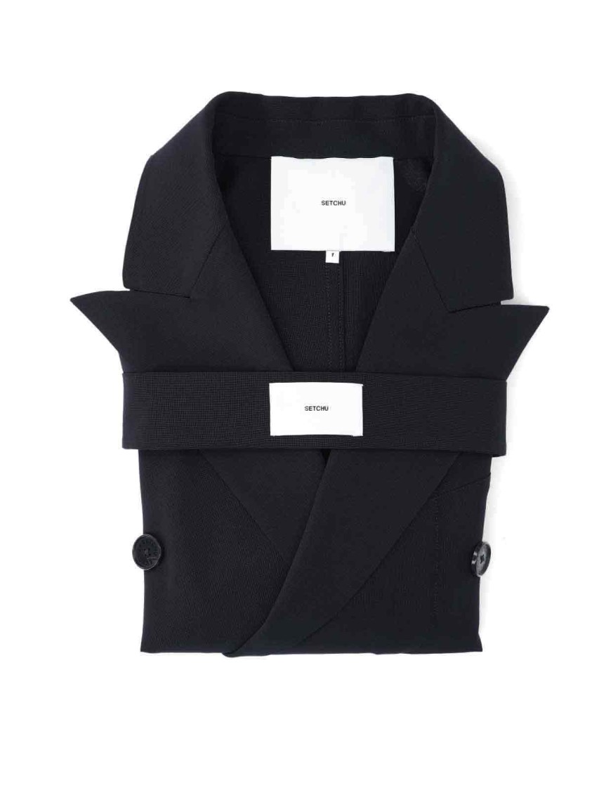 SETCHU SETCHU ENRICO' DOUBLE-BREASTED BLAZER – BLACK 
