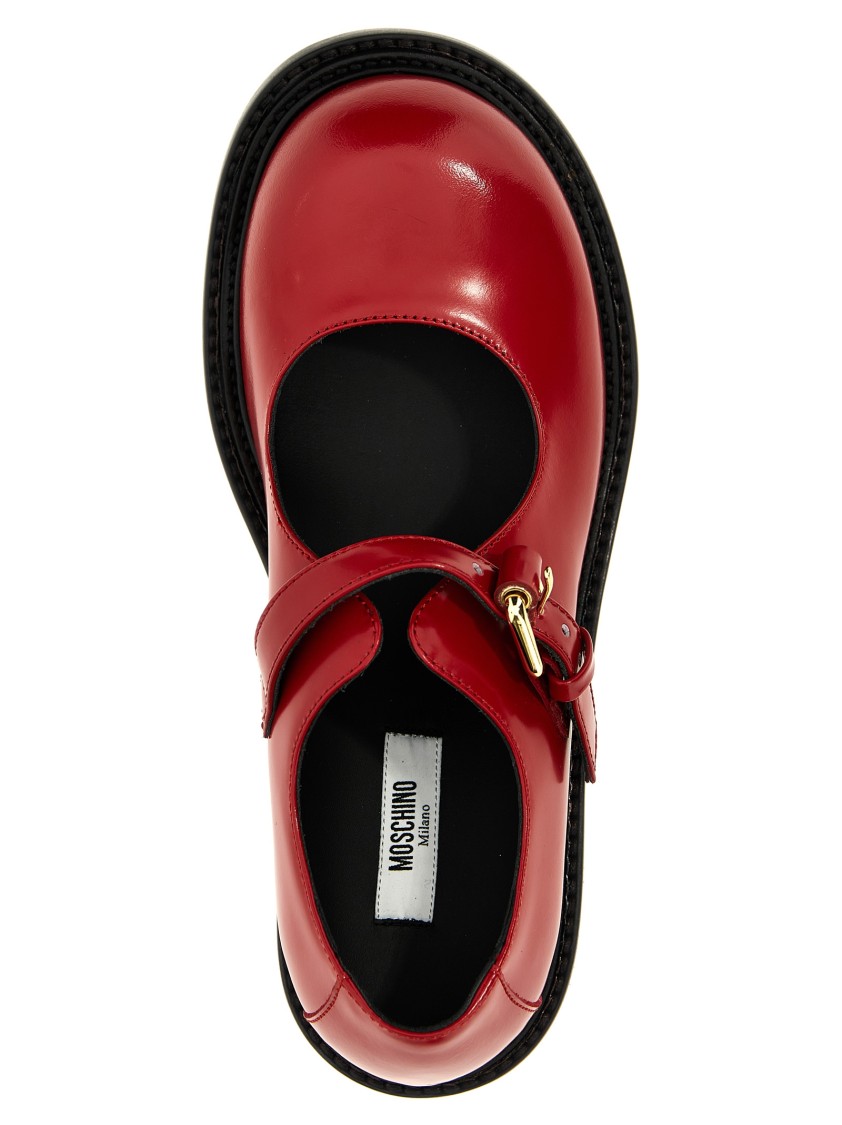 Moschino Glossy Round Toe Ballerina Shoes