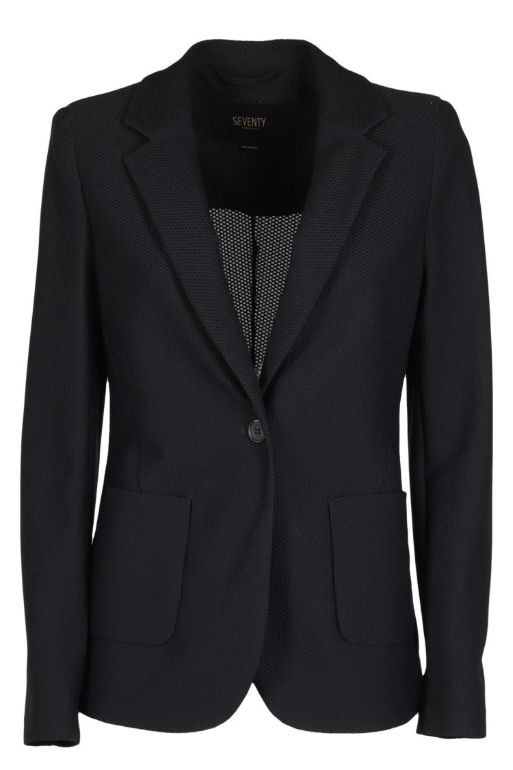 Seventy Fitted Technical Mesh Blazer With Classic Lapel