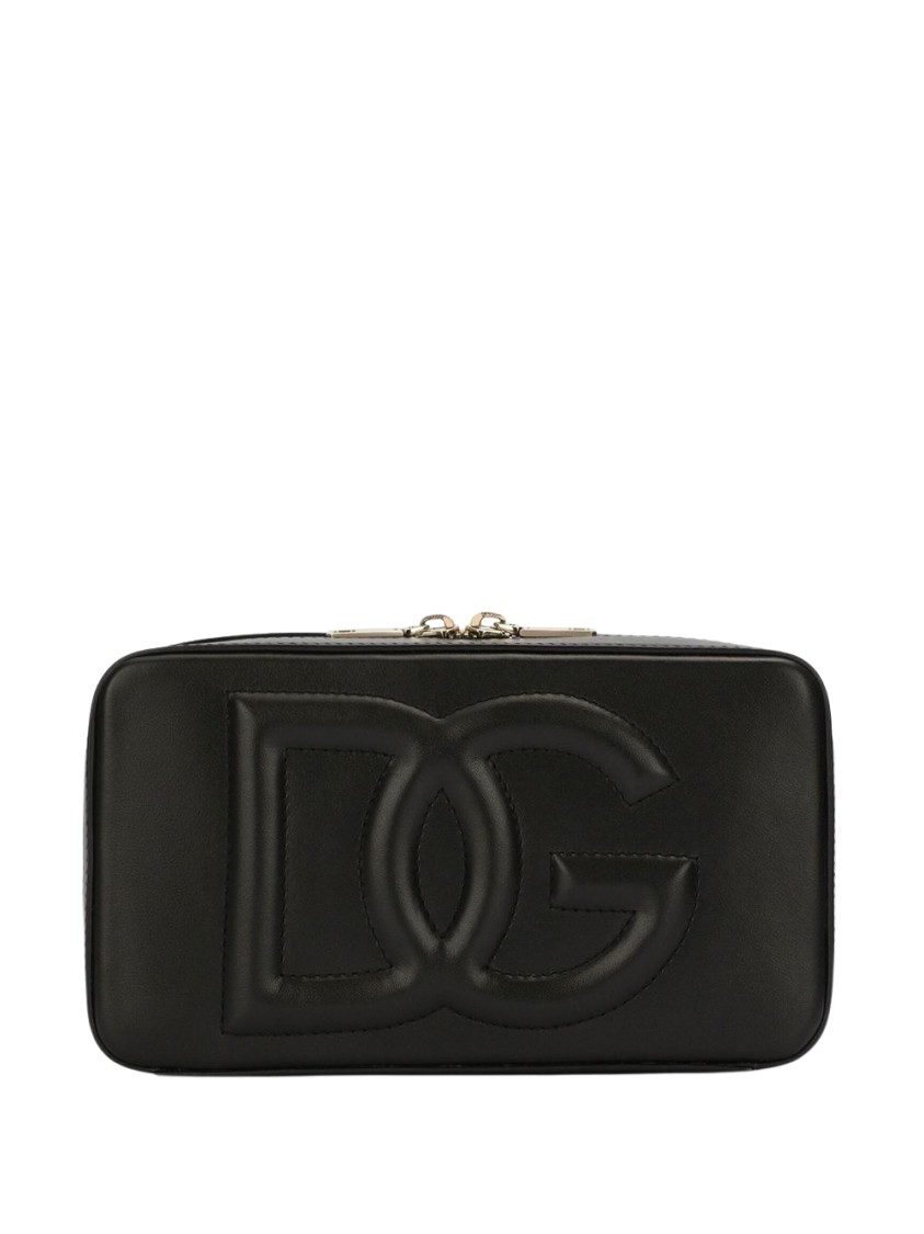 Dolce & Gabbana Embossed-logo Cross-body Bag In Black