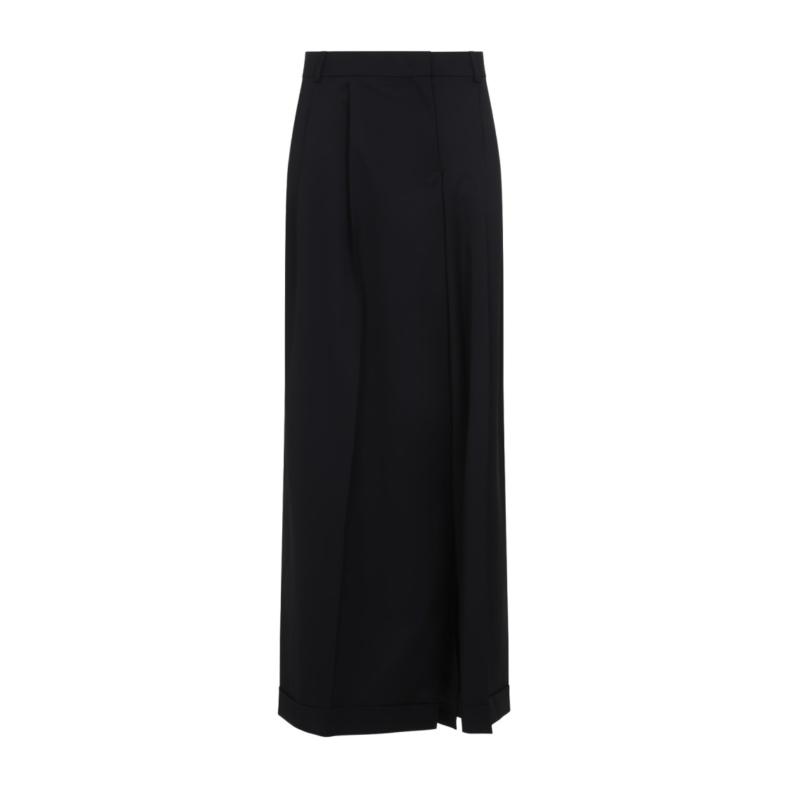 Moschino High-waisted Black Maxi Skirt With Pleated Design In Black