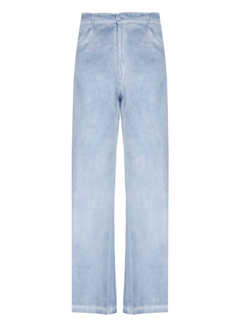 Shop Kangra Cashmere Kangra Light Blue Cashmere Silk Pants