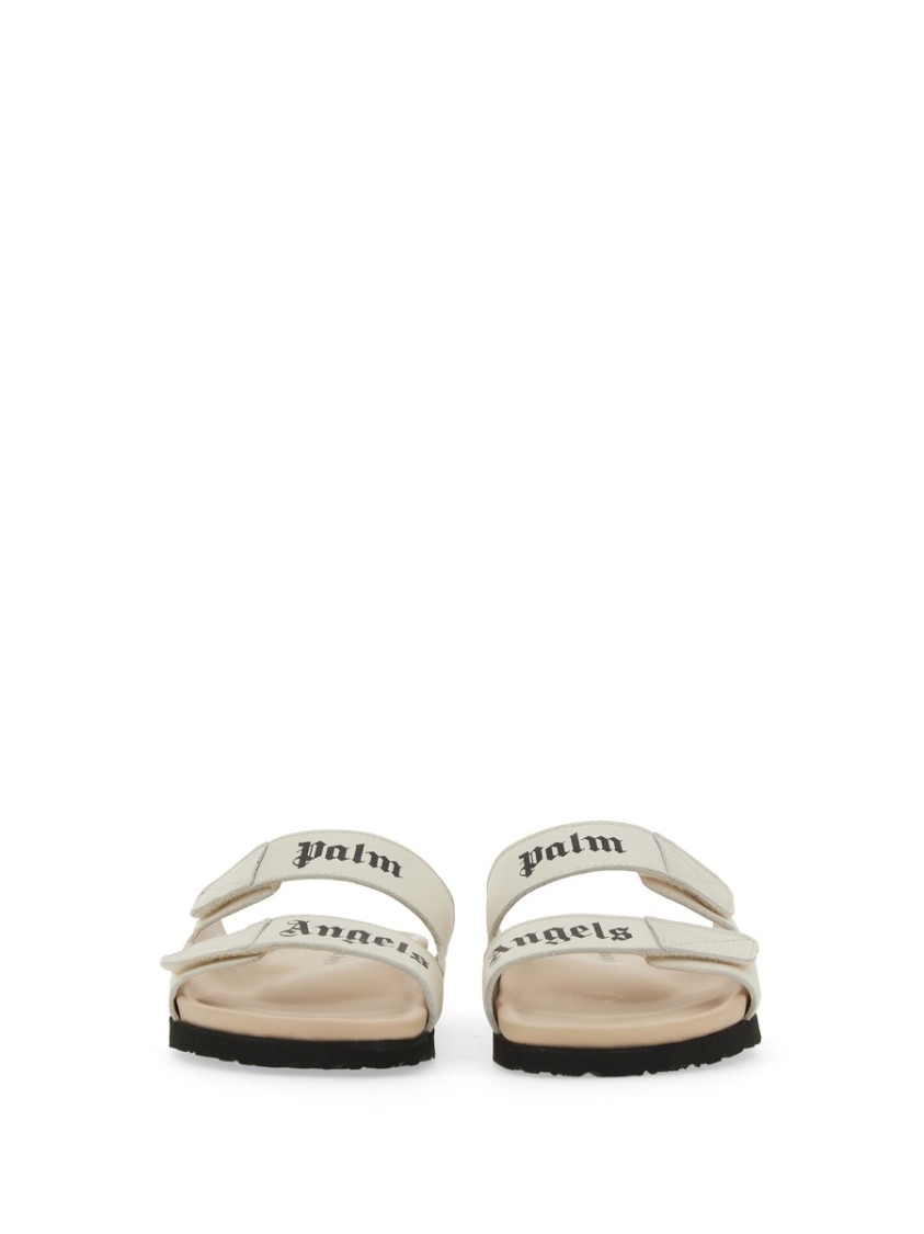 Palm Angels Sandal With Logo In White