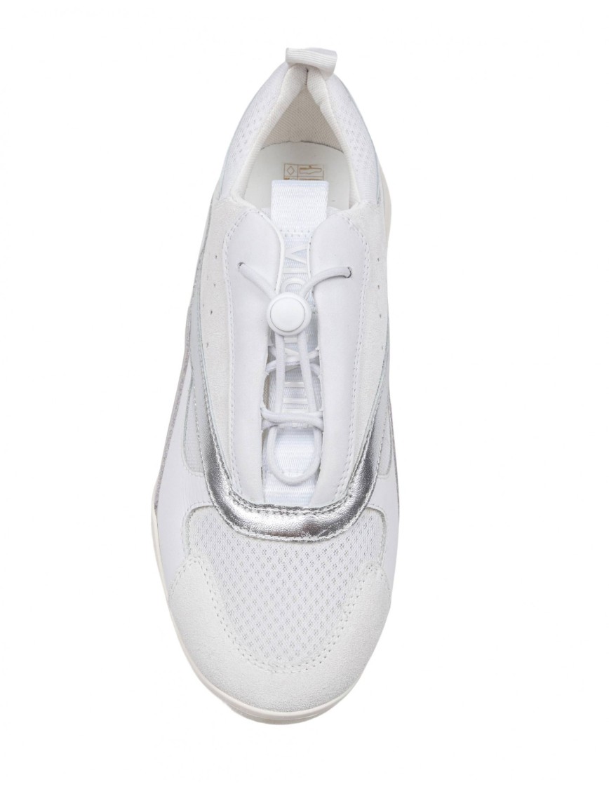 Shop Vic Matie Vic Matié Split Leather And Calfskin Sneakers In White