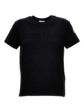 Tシャツ・カットソー Moncler Textured Band Crew-Neck T-Shirt Moncler Textured Band Crew-Neck T-Shirt in Black | THE LIST