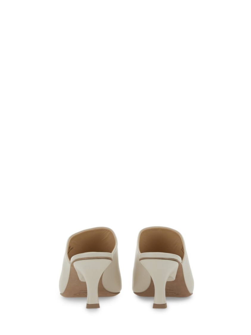 TOD'S TOD'S BACKLESS CALFSKIN SANDALS WITH SOPHISTICATED HEEL