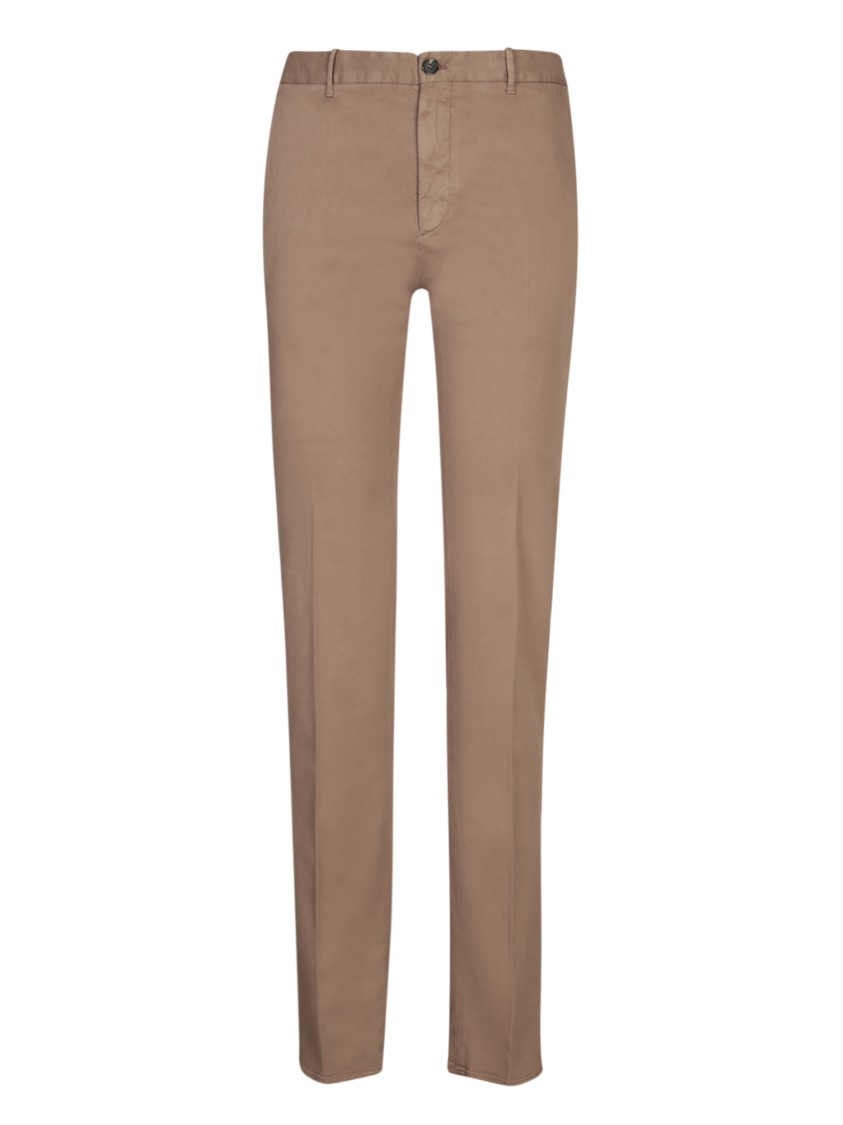 Incotex Beige Cotton Slim Fit Pants In Brown