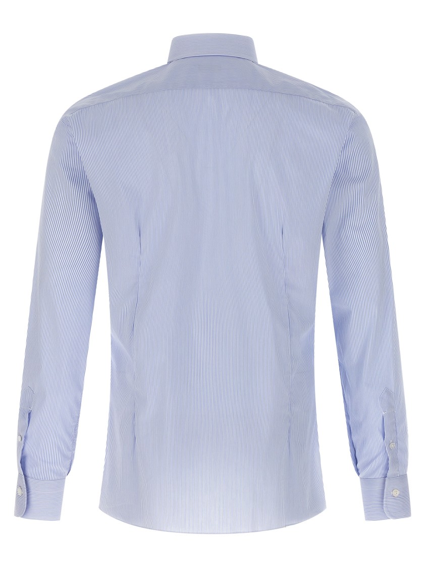 Barba Napoli Barba Slim Fit Striped Cotton Poplin Shirt In Blue