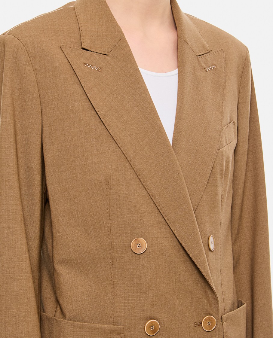 Max Mara Brown Double Breasted Blazer In Brown