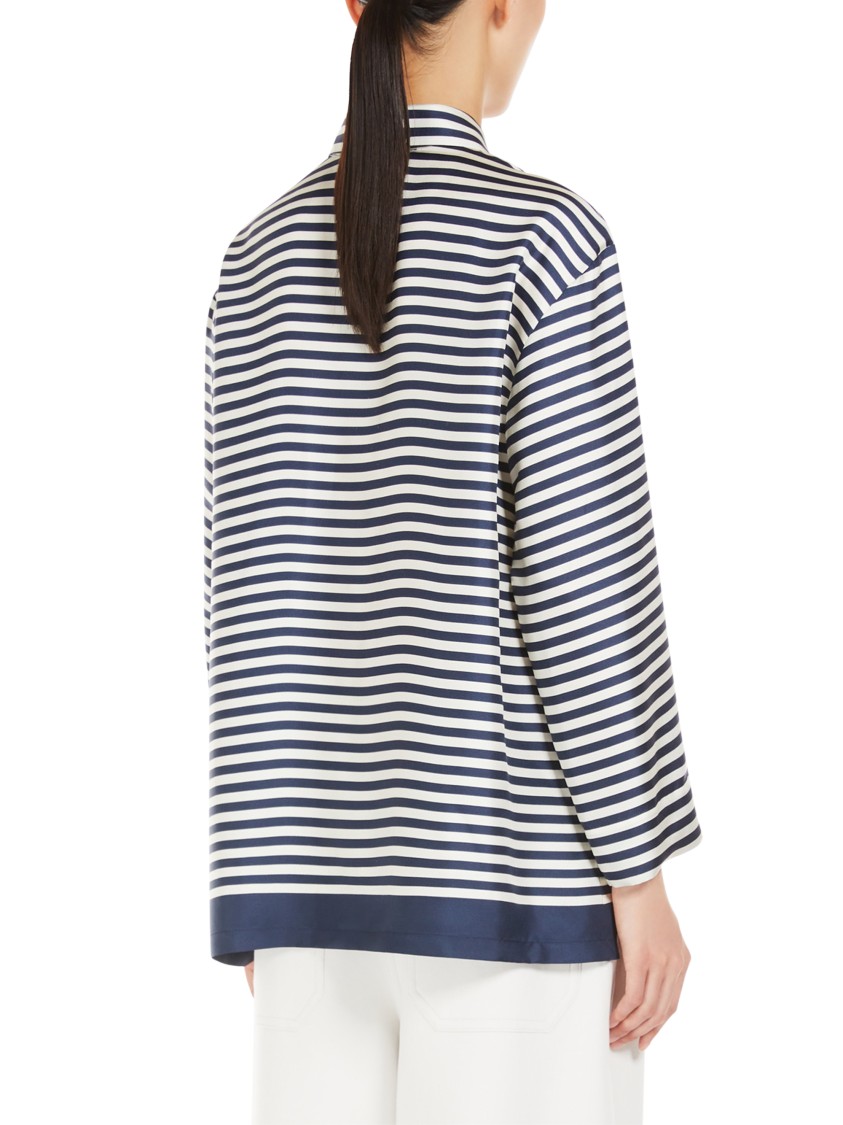 Max Mara Relaxed Fit Striped Shirt In Blue