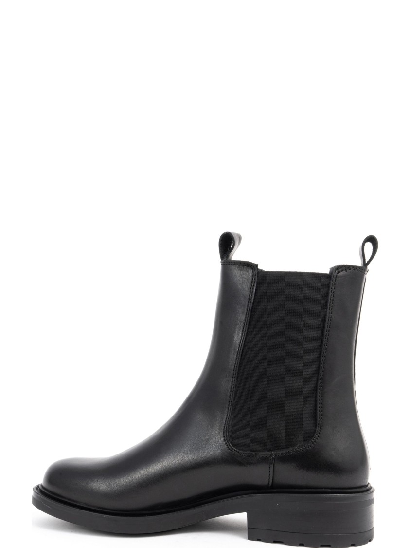 Sergio Moretti Ankle Boots With Elastic Side Panels In Black